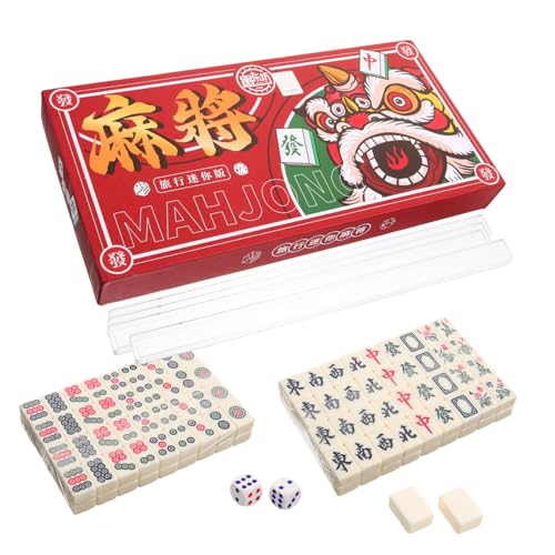 JOINPAYA 1 Set Mini Mahjong Interessantes Mahjong Set Reise Tischspiel Mahjong Mahjong Set Mahjong Spielzeug Tragbare Mahjong Fliesen Mahjong Spiel Mahjong Für Zuhause von JOINPAYA