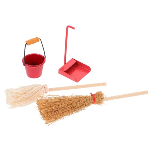 JOINPAYA 1 Set Mini Mopp Mops Miniatur Requisiten Puppenhaus Zubehör Mini Möbel Modell Spielhaus Zubehör Mini Hausbesen Miniatur Reinigungsset Besen Requisite Besen Aus Holz von JOINPAYA