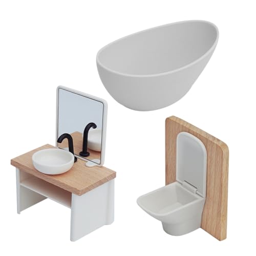 JOINPAYA 1 Set Miniatur-Badezimmer für Puppenhäuser: Realistische Mini-Möbel – Möbel im Maßstab 1:12, Puppenzimmer, Toiletten- und Waschbecken-Dekoration JOINPAYA 1 Set Miniatur-Badezimmer für Puppenhäuser: Realistische Mini-Möbel – Möbel im Maßstab 1:12, Puppenzimmer, Toiletten- und Waschbecken-Dekoration von JOINPAYA