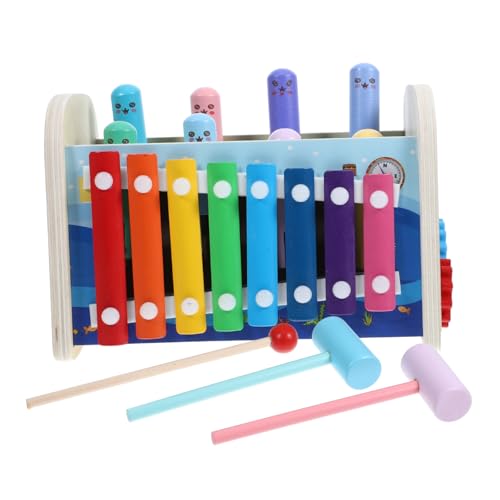 JOINPAYA 1 Set Montessori Arbeitsbrett Poch Bank Spielzeug Feinmotorik Spielset Xylophon Spielzeug Montessori Musikspielzeug Entwicklungsspielset Lernspielset Poch Spielzeug Bunte von JOINPAYA