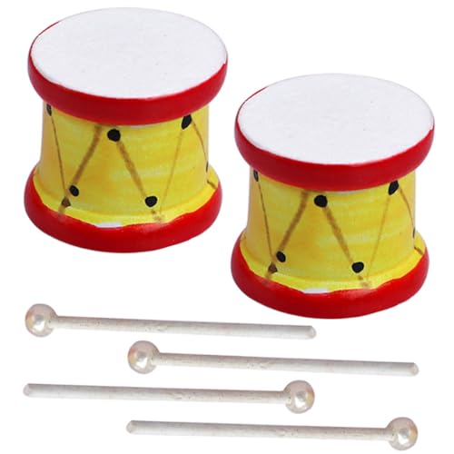 JOINPAYA 1 Set Puppenhaus Miniatur Leere Tasse Wassertasse Mini Modell Zubehör Musikbausätze Dekoratives Miniinstrument Mini Trommelstock Modell Puppenhaus Trommel Trommelstöcke Holz von JOINPAYA