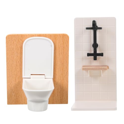 JOINPAYA 1 Set Puppenhausmöbel im Maßstab 1:12: Puppenhausbadezimmer – Miniatur-Toilette und Duschraum für Puppen – Simulation von Minimöbeln JOINPAYA 1 Set Puppenhausmöbel im Maßstab 1:12: Puppenhausbadezimmer – Miniatur-Toilette und Duschraum für Puppen – Simulation von Minimöbeln von JOINPAYA