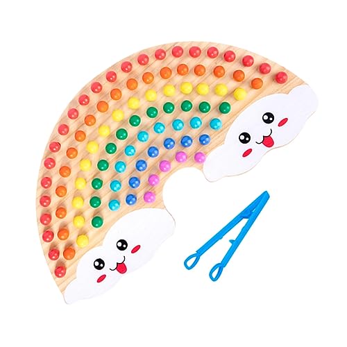 JOINPAYA 1 Set Regenbogen Clip Perlen Perlenzähl Sortierspiel Vorschul Mädchen Spielzeug Puzzle Brett Regenbogen Clip Perlen Puzzle Frühes Lernspielzeug Punkte Shuttle Perlen Brett von JOINPAYA