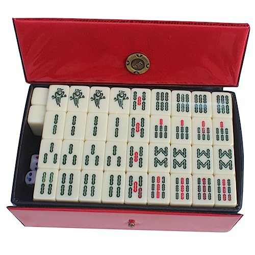 JOINPAYA 1 Set Reise Freizeit Mahjong Majong Mahjong Fliesen Chinesisches Mahjong Spiel Tragbares Chinesisches Spiel Reisespielzeug Mahjong Reisetischspiel Mahjong Miniatur Mahjong Kit von JOINPAYA