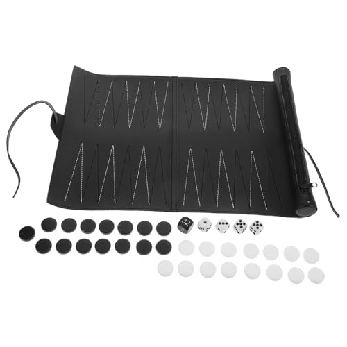 JOINPAYA 1 Set Reisefreundliche Pu Backgammonmatte Internationale Schachmatte Backgammon Zubehör Schachspielteil Spielzubehör Schachbrett von JOINPAYA