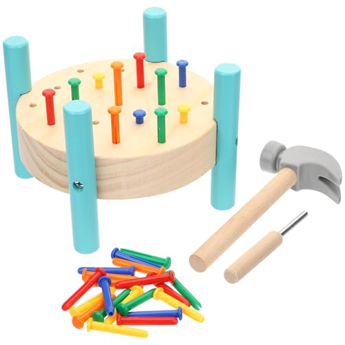 JOINPAYA 1 Set Simulation Klopfspiel Werkbank Hammer Werkbank Aktivitätsspielzeug Kettensäge Mit Sound Lernspielzeug Heringe Kleinkind Werkbank Aktivität Hammer Puzzle Holz von JOINPAYA