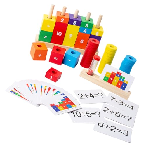 JOINPAYA 1 Set Vorschulkinder Bausteine ​​Kinderspielzeug Spielzeug Holz Zählspielzeug Passendes Spielzeug Für Zahlen Kognitives Spielzeug Buntes Glas von JOINPAYA