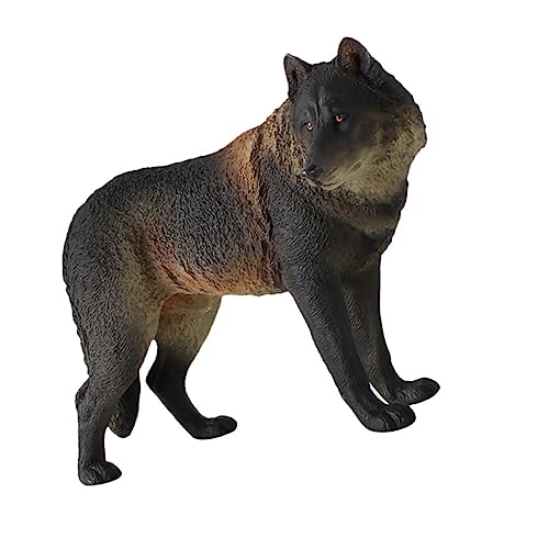 JOINPAYA 1 Stück Wolf Modell Spielzeug PVC Tierwelt Spielset Realistische Tiermodelle Wolf Figur Modellautos Spielzeug Wolf Spielzeug Figuren Kinder Spielzeug Tierwelt Wolf Figur Schwarz von JOINPAYA