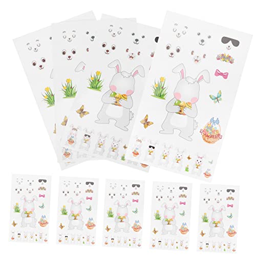 JOINPAYA 10 Blätter Osteraufkleber dekorative Aufkleber Ostern basteln selber Machen Osterpartyzubehör Hasen Aufkleber Scrapbook Stickers Partyartikel liefert Aufkleber für Handwerk Plastik von JOINPAYA