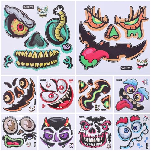 JOINPAYA 10 STK Halloween-wandtattoos Halloween-kürbis-Aufkleber Wandtattoos Für Halloween Gesichtsausdruck-Aufkleber Kürbis-ausdrucksaufkleber Halloween -kürbisdekorationen Papier von JOINPAYA