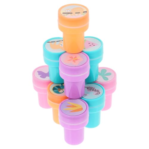 JOINPAYA 10 Stück Kinderstempel Partygeschenke Für Kleinkinder Partystempel Für Stempel Für Waschbar Party Bevorzugt Briefmarken Selbstfärbende Stempel Pilzstempel PVC von JOINPAYA