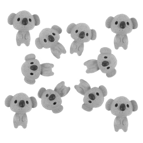 JOINPAYA 10 Stück Mini-Koala-Puppe Eisbären Löwenfigur Tiere Winterspielzeug Bär Kuchendekoration Figuren Wiedergeborene Babytrage Bärenfigur Reptilienspielzeug Türen Grey Harz von JOINPAYA