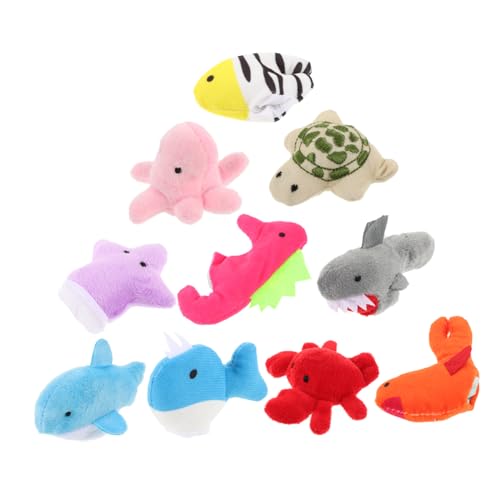 JOINPAYA 10 Teiliges Set Fingerpuppen Mit Meeresbewohnern Handpuppen Für Inklusive Schildkröte Seestern Oktopus Wal Hai Seehund Hummer Seepferdchen Und Tropischer Fisch von JOINPAYA