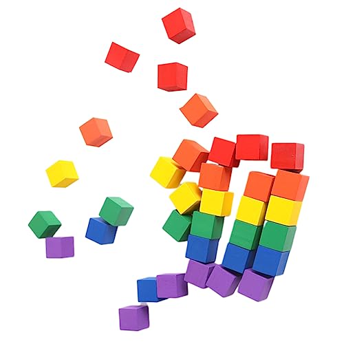 JOINPAYA 100 Stück Bunte Holzwürfel Für Kreative Spielideen Quadratische Bausteine Babys Und Ideal Für Bauernhof Und Stadtspiel Szenarien von JOINPAYA