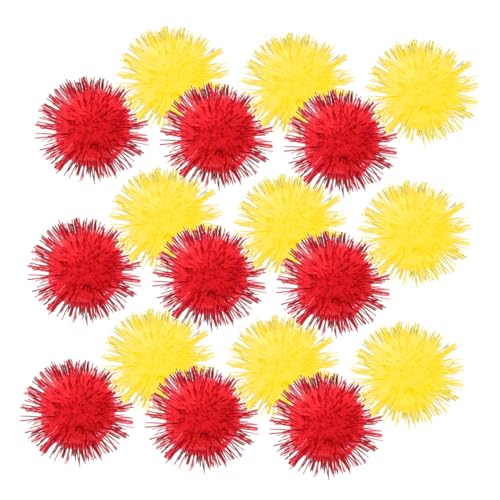 JOINPAYA 100St goldener Fellknäuel weihnachtliche Pompons Mehrzweck-Pompombälle flauschige Pompons flauschige Kugeln Partydekoration kopfschmuck Glitzer-Lametta-Pompons Bastelzubehör Plüsch von JOINPAYA