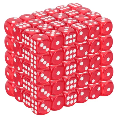 JOINPAYA 100St mehrseitige Würfel Spiele Edelstein Würfel Farkle Würfel Fall Sequenz Brettspiel hühner Spielzeug spielsachen für Kinder Große Zahlen Acryl-Spielrequisite Bingo-Würfel rot von JOINPAYA