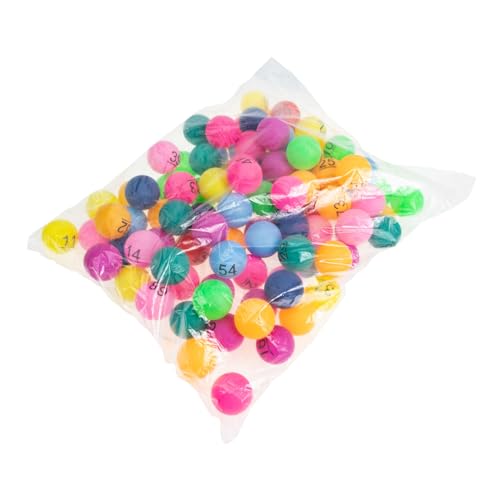 JOINPAYA 100st Farbe Zahlenball Bälle Für Bällebad Pool-Pong Tischfußballball Pongbälle Bingo-ersatzkugeln Bingokugeln Mit Käfig Bunte Pong-bälle Hohle Bingokugeln Colorful Plastik von JOINPAYA