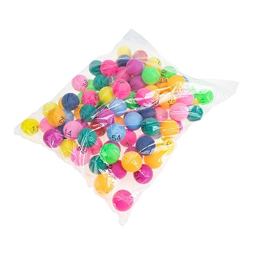 JOINPAYA 100st Farbe Zahlenball Zahlenbälle Tombolazahlen Bälle - Pongbälle Karneval Spielbälle Bingo-käfig-spielbälle Nummerierte Pong-bälle Partyspielbälle Rote Rufbälle Colorful Plastik von JOINPAYA