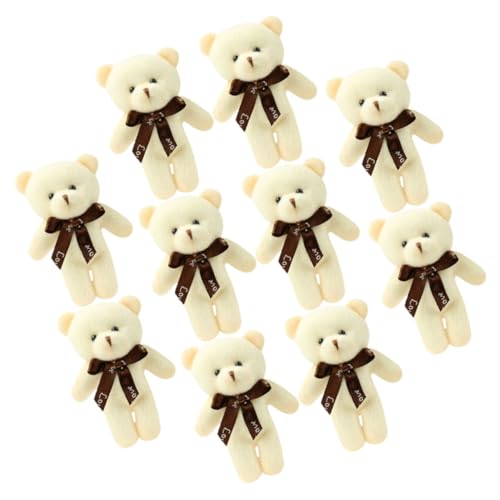 JOINPAYA 10St Plüschbär-Schlüsselanhänger bär anhänger Kaninchen Stofftier gabbys Puppen Tiere Spielzeug Cartoon-Bär-Puppe Schlüsselanhänger Mini-Bär- PP Baumwolle Beige von JOINPAYA