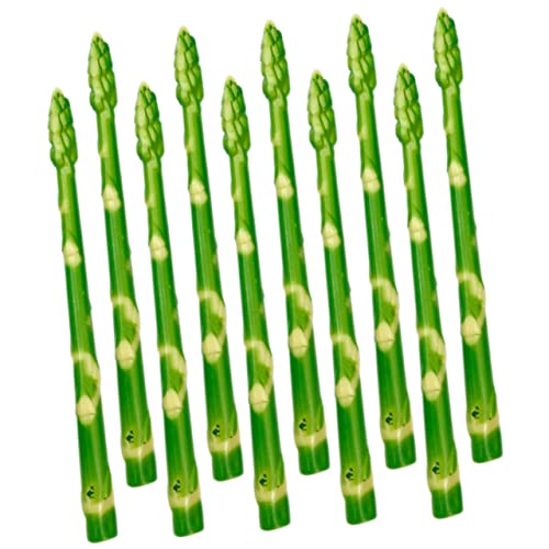 JOINPAYA 10st Entzückende Spargelverzierungen Künstliches Pflanzendekor Küchensimulation Spargel Kleine Spargelstütze Gefälschte Spargelstütze Gemüsemodelle Spargel-Foto-Requisite Green PVC von JOINPAYA