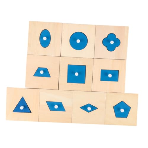 JOINPAYA 10st Geometrietafel Formknopf-Puzzle Formpassendes Spielzeug Bausteine Vorschul-stapelblock Formerkennungsspielzeug Stapelring Puzzle Für Kinder Kinderrätsel Holzbaustein Hölzern von JOINPAYA