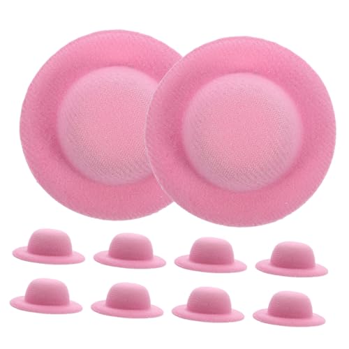 JOINPAYA 10st Mini-Strohhut Mini-frösche Mini-Cowgirl-Hut Puppenhüte Partyhüte Für Kleiner Zylinder Miniaturen Kappe Mini-Babys Mini-Zylinder-stirnbänder Rosa Flanell von JOINPAYA