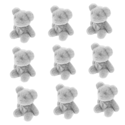 JOINPAYA 10st Mini-bärpuppe Kleine Dekorationen Kleine Bärenpuppe Miniatur-bärenschmuck Kleine Bärenstatuen Im Garten Miniaturbär Schmücken Bär Figur Miniaturfiguren Tragen Grey PVC von JOINPAYA