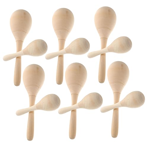 JOINPAYA 12 Stück DIY Hölzerne Maracas Für Kinder, Party, Musikinstrument, Leere Maracas-Shaker Für Kinder von JOINPAYA