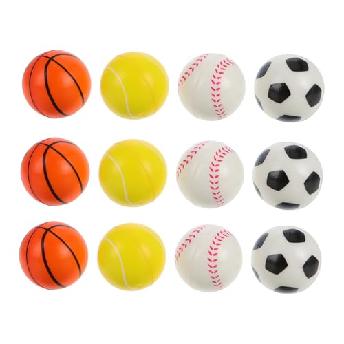 JOINPAYA 12 Stück Hüpfbälle Korbbälle Mini Spielzeug Sportbälle Kleine Fußbälle Mini Volleyball Stressbälle Mini Basketball Stressbälle Mini Fußbälle Partygeschenke Fußball Mini von JOINPAYA