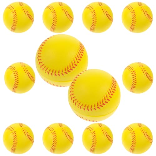 JOINPAYA 12 Stück Schwamm Baseball Hüpfbälle Für Outdoor Für B Sportspielzeug Kinderspielzeug Training Kleiner Baseball Baseball Baseballbälle Zum Pitchen Gelbes Pu von JOINPAYA