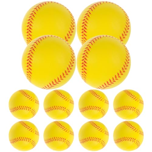 JOINPAYA 12 Stück Schwamm Baseball Sportspielzeug Outdoor B Hüpfbälle Für Hüpfball Training Kleine Baseballbälle Für Pitching Sport Stressbälle Ballspielzeug Pu ​​Gelb von JOINPAYA