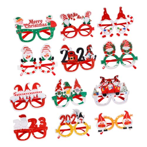 JOINPAYA 12 Stück Weihnachtsfoto-Requisiten kinderferngläser weihnachtsmotiv weihnachtsdekoration Ornamente Weihnachten Party Brillen für die Weihnachtsfeier 2023 weihnachtsbrille Filzstoff von JOINPAYA