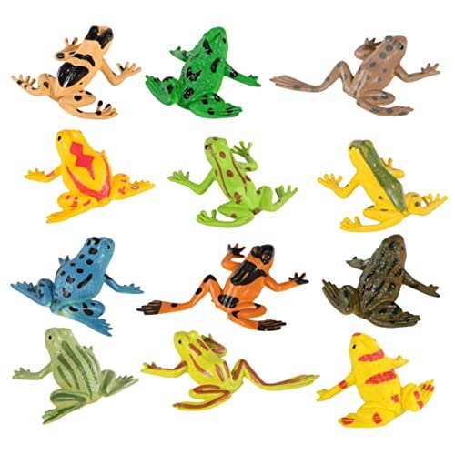 JOINPAYA 12St Frosch-Modell Wasserspielzeug Pool aufblasbar Miniaturfrösche kinderzimmerdeko Room Decoration Toys Miniatur-Landschaftsfroschstatuen Froschmodell aus Kunststoff PVC von JOINPAYA