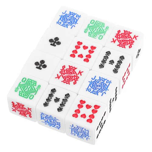 JOINPAYA 12St Poker Würfel Game of dice Würfelspiel Würfel-Requisiten Pokerwürfel-Requisite Würfel-Stütze Jetons Pokerwürfel Requisiten Lügner würfeln Spiele für Geburtstagsfeiern Acryl von JOINPAYA