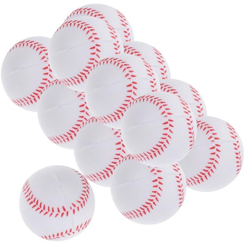 JOINPAYA 12St Schwamm-Baseball Flacher Ringsockel Spielzeugkarton Weicher Baseball Block Xylophon Abs klein Stringy Balls flummiset Weiche Softbälle zum Üben lustiges Ballspielzeug Pu Weiß von JOINPAYA