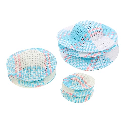 JOINPAYA 12st Gestreiftes Hutzubehör Mini- Puppenkleidung Hut Hexenhut Für Zubehör Für Babypuppen Miniaturhüte Kinderwagen Puppenwagen Puppenhüte Babyzubehör Papier Blue von JOINPAYA