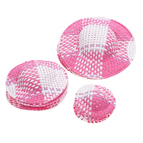 JOINPAYA 12st Gestreiftes Hutzubehör Puppe Zylinder Kleiner Hut Babypuppenkleidung Mini-Zylinder Mini-puppenmütze Puppenwagen Mini-zubehör Zubehör Für Minipuppen Mini-Kappe Papier Rosy von JOINPAYA