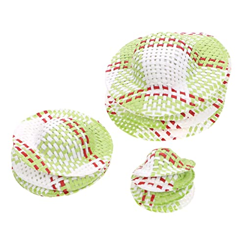 JOINPAYA 12st Gestreiftes Hutzubehör Puppenkleidung Hut Seltsam Mini-Sonnenhut Mädchenspielzeug Mini-puppenmütze Gestreifter Mini-Hut Kleiner Zylinder Kinderwagen Mini-Kappe Green Papier von JOINPAYA