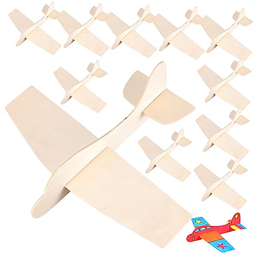 JOINPAYA Pädagogisches Jungen Und Mädchen Flugzeug Modell 12 Stücke Holz Puzzle Flugzeug Handwerk Set von JOINPAYA