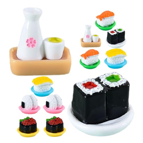 JOINPAYA 12 Stücke Japanischen Sushi Reis Miniaturen für Puppenhaus Decor Realistische Lebensmittel Modell Sushi Set von JOINPAYA