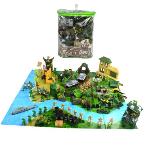 JOINPAYA 130-Teiliges Set Soldatenmodell Spielsets mit Militärfiguren Kinder Mini vorgeben Spielzeug Spielzeug Toys Kriegsmodell Simulationsspielzeug Sandtisch Spielzeug von JOINPAYA