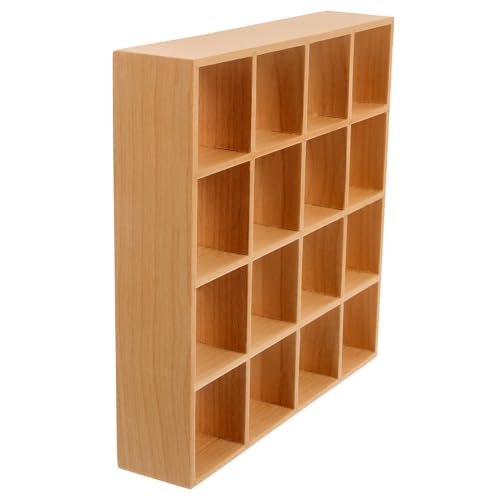 JOINPAYA 16-Gitter-Lagerregal winziges Bausatz Schwebend klein Figur für kinderspielzeug bücherregal puppenzubehör Miniatur-Lagerregal Mini-Hausaccessoire Holz von JOINPAYA