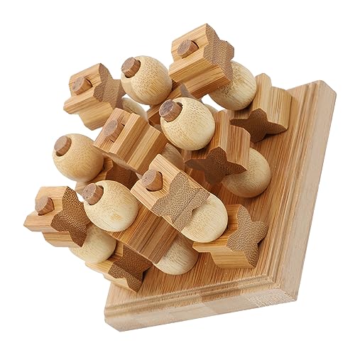 JOINPAYA 1Stk Dreidimensionales Toe interaktives lernspiel Lernspielzeug Holz Schach Schachbrett Bambus-Sudoku- Früherziehung Schach Brown von JOINPAYA