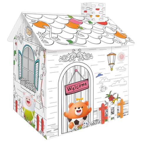 JOINPAYA 1Stk Graffiti-Spielzeug 3D-Graffiti-Puzzle 3D-Puzzle aus Pappe für Kinder Kinderspielzeug Playhouse for Kinder spielhaus Malerhaus aus Holz -Kits zum Malen von Papier Weiß von JOINPAYA