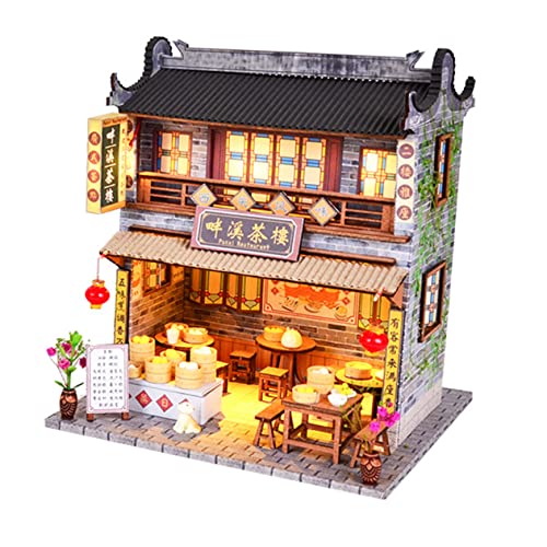 JOINPAYA 1Stk Montagehaus Hausmodell selber Bauen Miniatur-Puppenhaus-Bausatz Miniatur-Puppenhauszubehör DIY-Verzierung China Chinois Spielzeug DIY Schmuck handwerkliche Verzierung hölzern von JOINPAYA