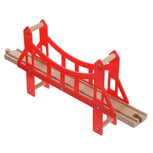 JOINPAYA 1Stk Track- Auto Kleinkind Maschine Zug für kinderspielzeug spielsachen für Toys boytoy Bahngleisbrücke Gleiszubehör hölzern rot von JOINPAYA