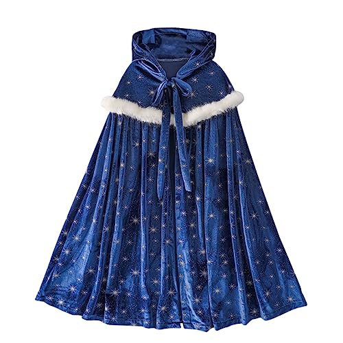 JOINPAYA 1stk Poncho Mit Pelzkragen Für Kinder Süßer Umhang Cosplay-umhang Für Kinder Partymantel Party-umhang Für Kinder Umhang Mantel Mit Pelzkragen Kinder Umhang Samt Blue von JOINPAYA