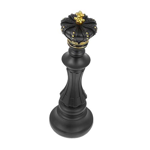 JOINPAYA 1stk Schach Ornamente Dekorationen Ludo Schachbrett Spiel Einzigartig Männer- Kunst Planke Heimtextilien Dekoration Turnier Schach Gold Riesiges Schach Black Harz von JOINPAYA