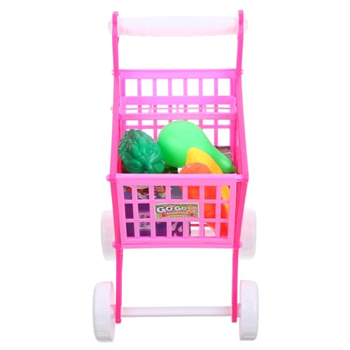 JOINPAYA 1stk Simulierter Warenkorb Kleinkindspielzeug Kleinkinderwagen Einkaufswagen Supermarkt Kassierer Spielzeug Kinderwagen Für Kleinkinder Puppenhaus-einkaufsspielzeug Mini Rosa Abs von JOINPAYA