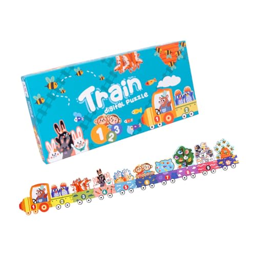 JOINPAYA 1stk Zahlen Zug Puzzle Verkehrspuzzles Puzzle Zum Frühen Lernen Zugrätsel Für Kinder Im Alter Von 3–5 Jahren Zahl Kognitives Spielzeug Zugpuzzle Alphabet-Zug Colorful Hölzern von JOINPAYA